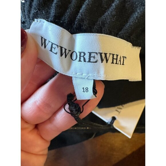 Weworewhat Shirt Women 18 Black Wool Blend Strapless A Line Top NWT Gothic - Picture 7 of 12